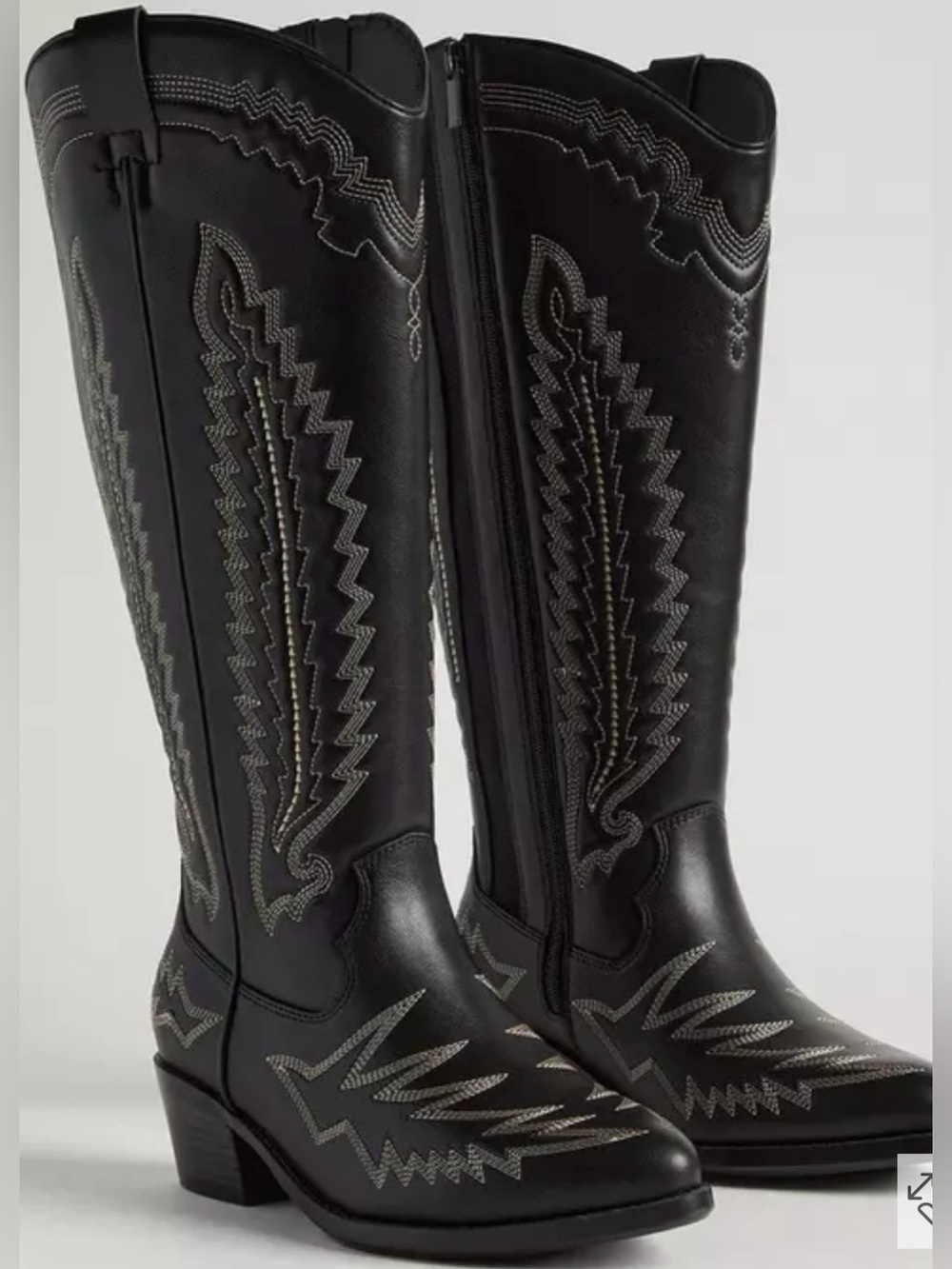 Torrid Tall Western Knee Boots Wide Width And Calf SZ 10 Black NWT MSRP $89.90